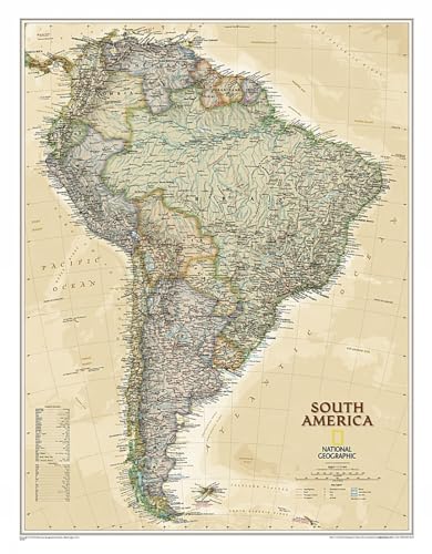 South America Executive, Tubed: Wall Maps Continents (National Geographic Reference Map)